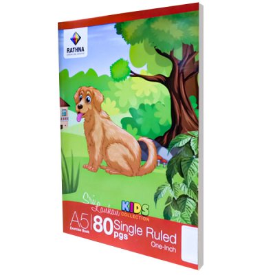 A5 Single Ruled One Inch - 80 Pages